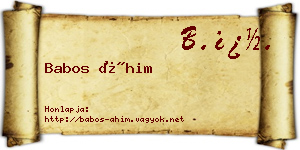 Babos Áhim névjegykártya